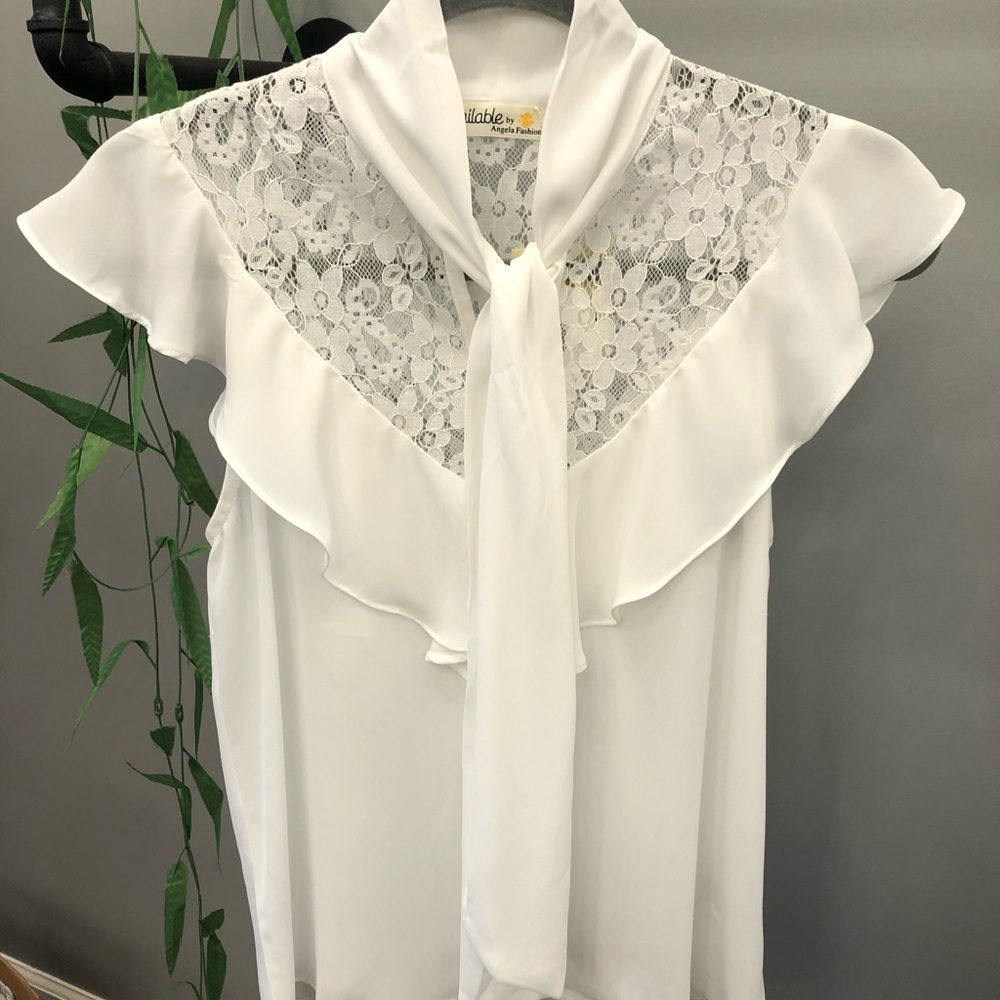 Lace tie blouse